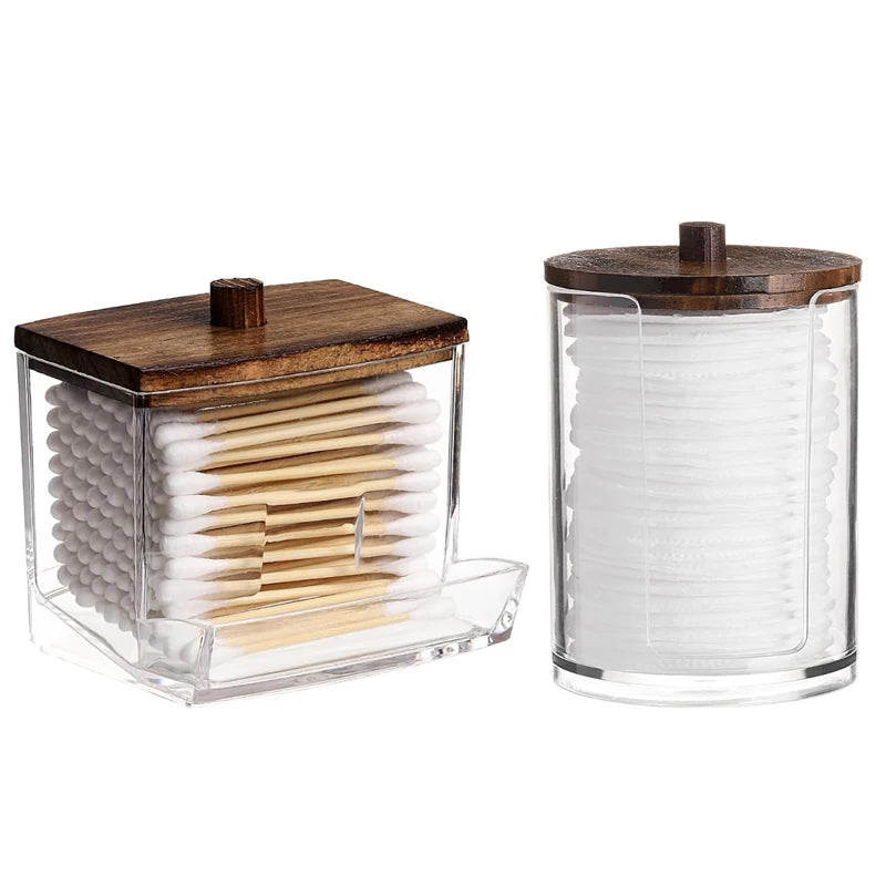 Bathroom Organiser Set – Cotton Ball, Swab & Qtip Dispenser Jars