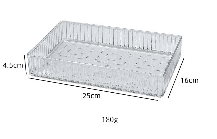 Stackable Acrylic Drawer Organiser Trays – 4 Sizes, Clear Makeup & Vanity Storage
