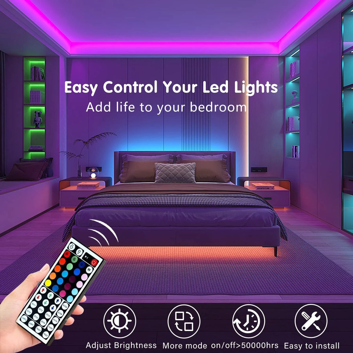 LED Strip Lights with Remote Control – Colour Changing RGB