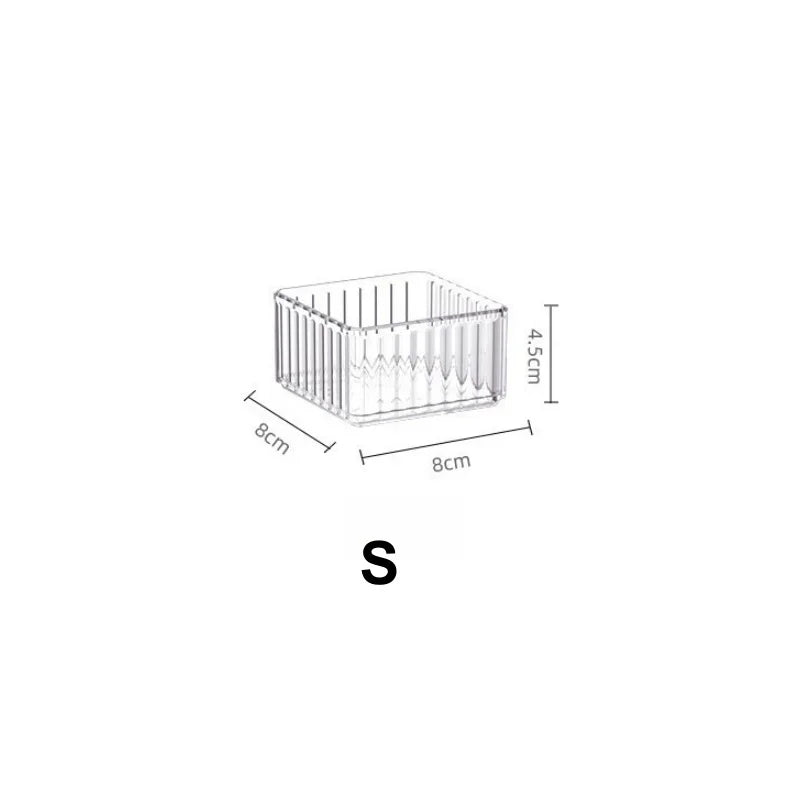 Stackable Acrylic Drawer Organiser Trays – 4 Sizes, Clear Makeup & Vanity Storage