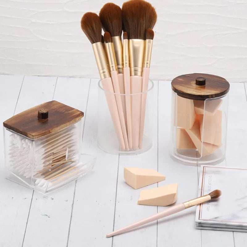 Bathroom Organiser Set – Cotton Ball, Swab & Qtip Dispenser Jars