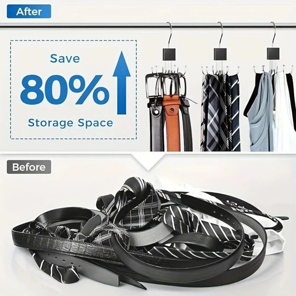 360° Rotating Belt Hanger & Closet Organiser