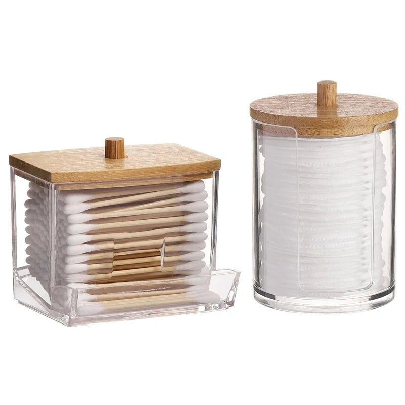Bathroom Organiser Set – Cotton Ball, Swab & Qtip Dispenser Jars