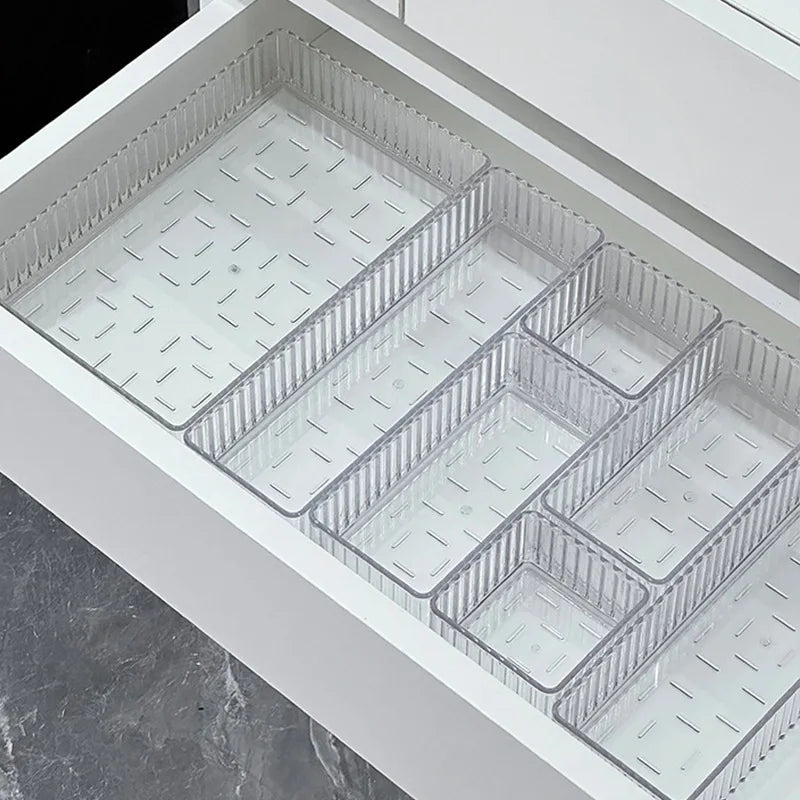 Stackable Acrylic Drawer Organiser Trays – 4 Sizes, Clear Makeup & Vanity Storage