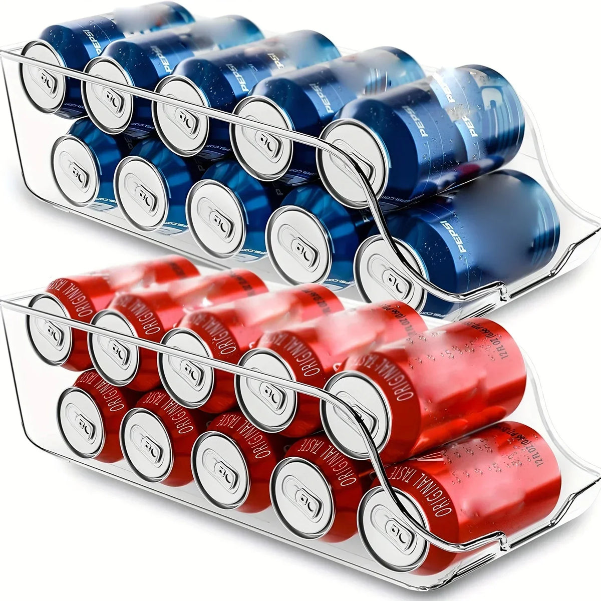 Refrigerator Organiser Bins – Soda Can Dispenser & Fridge Storage