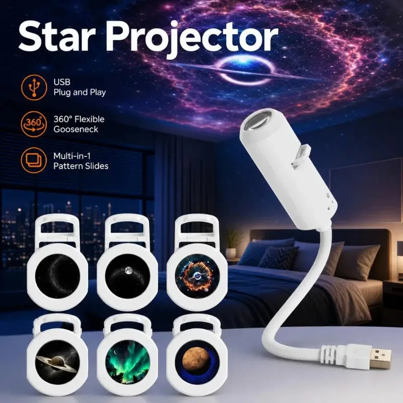 Mini Galaxy Star Projector Night Light