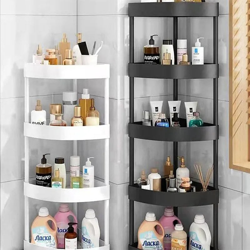 5-Layer Triangular Corner Storage Shelf – Bathroom & Kitchen Organiser