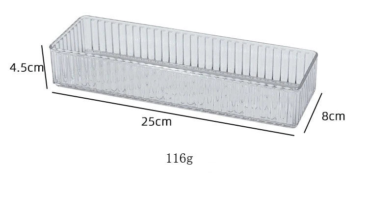 Stackable Acrylic Drawer Organiser Trays – 4 Sizes, Clear Makeup & Vanity Storage