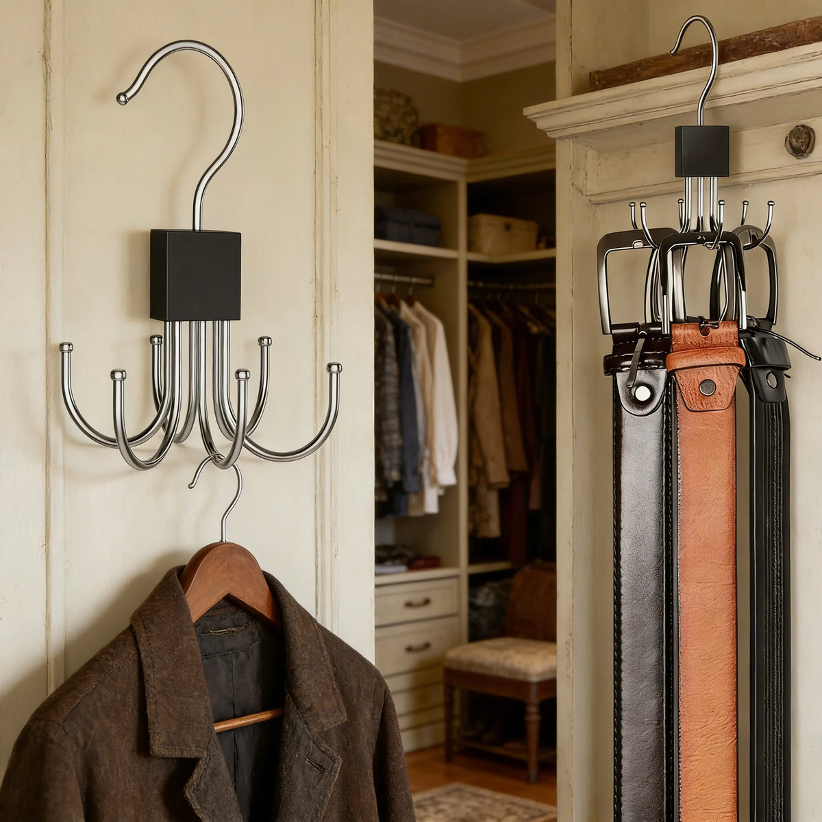 360° Rotating Belt Hanger & Closet Organiser