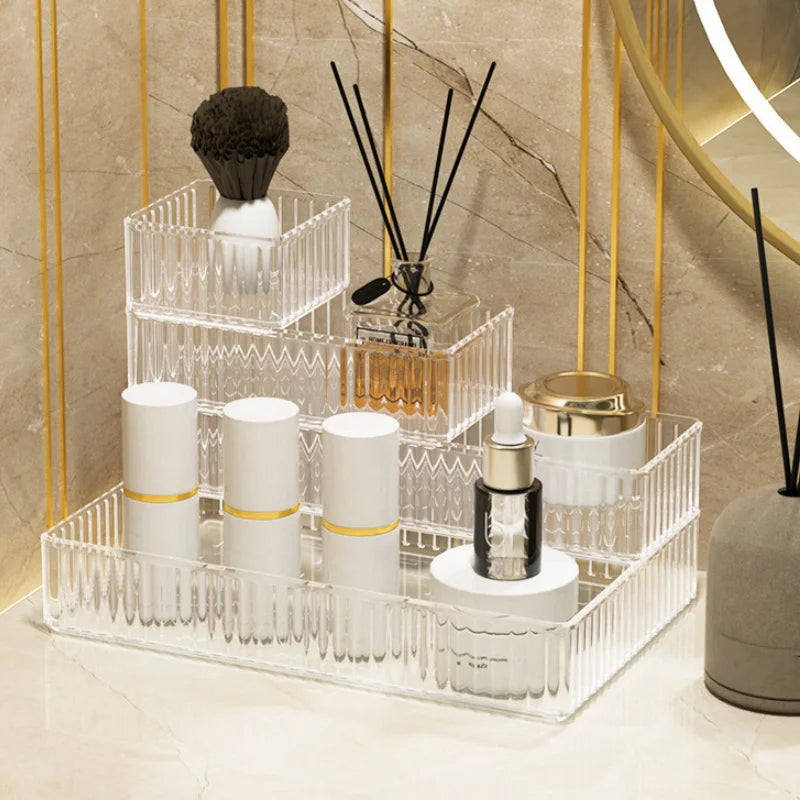 Stackable Acrylic Drawer Organiser Trays – 4 Sizes, Clear Makeup & Vanity Storage
