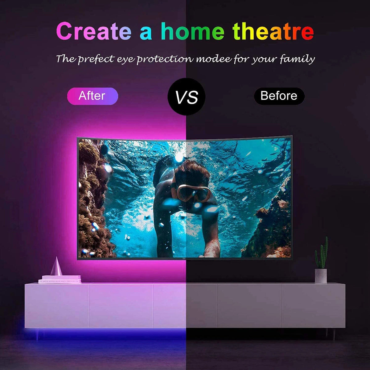 LED Strip Lights with Remote Control – Colour Changing RGB