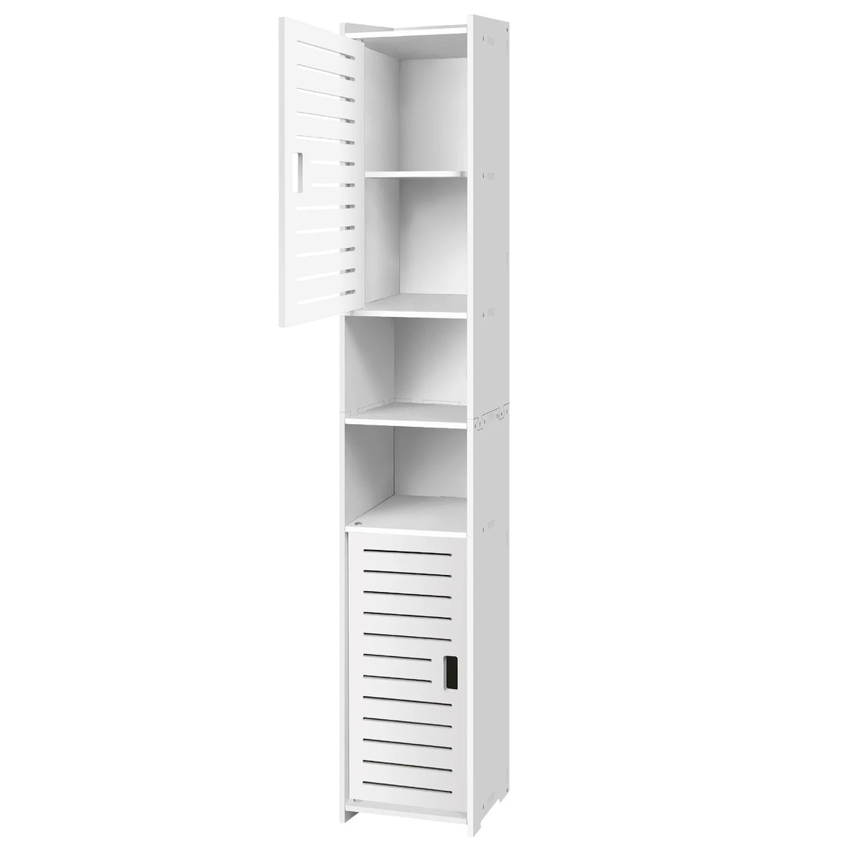 5-Tier Tall Mirrored Bathroom Cabinet with Storage