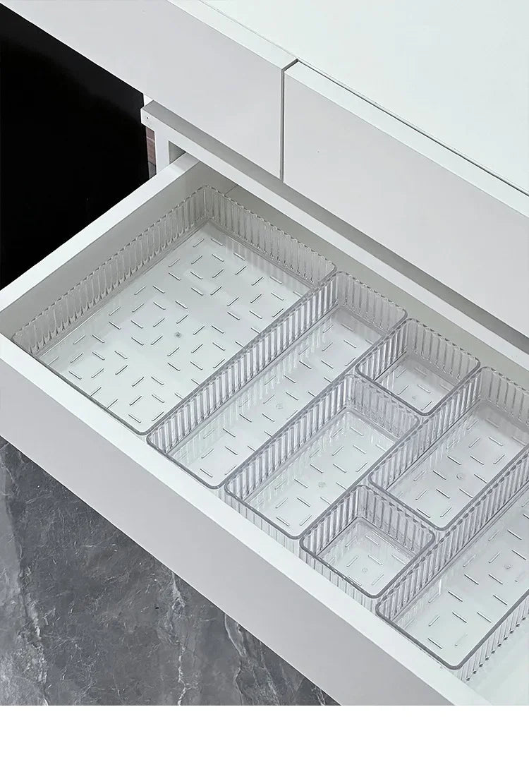 Stackable Acrylic Drawer Organiser Trays – 4 Sizes, Clear Makeup & Vanity Storage